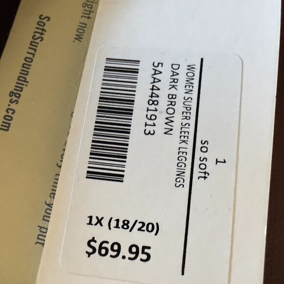 Soft Surroundings Sz 1X (18/20) Super Sleek Leggings Slim Station Brown New NWT - Picture 6 of 13